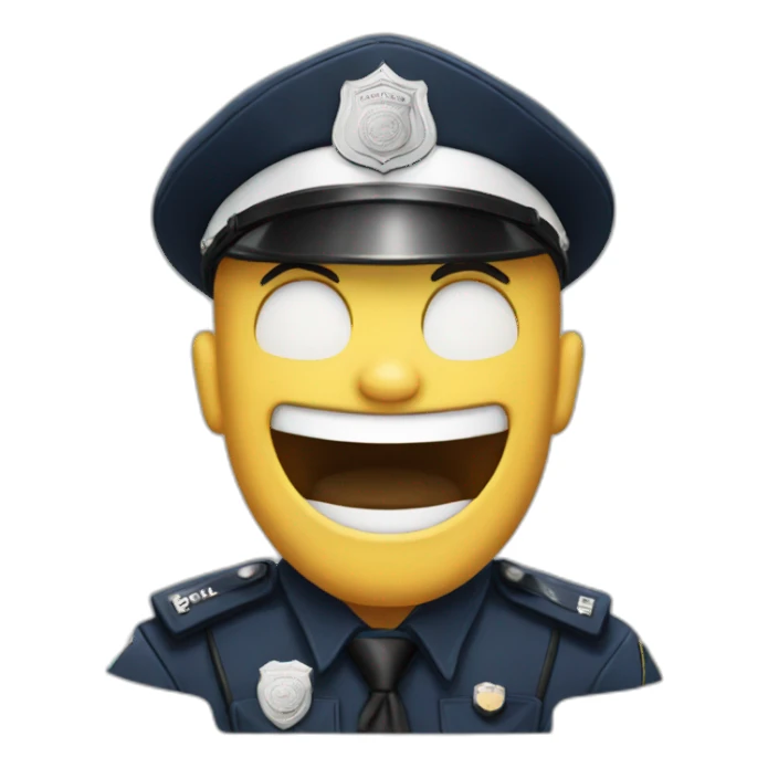 Laughing police sticker