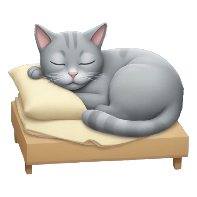 Grey cat sleeping sticker