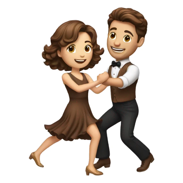 brown hair couple dancing jive sticker