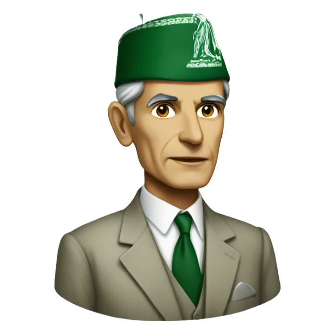 Jinnah with Pakistani flag sticker