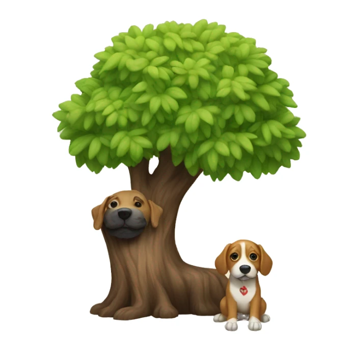 Tree with dog sticker