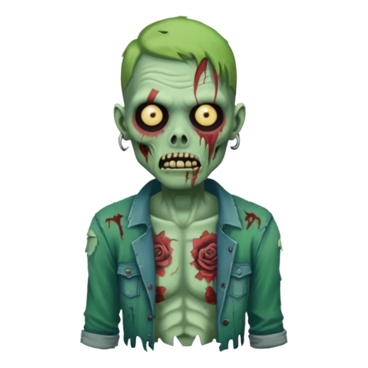 zombie with tattoos sticker