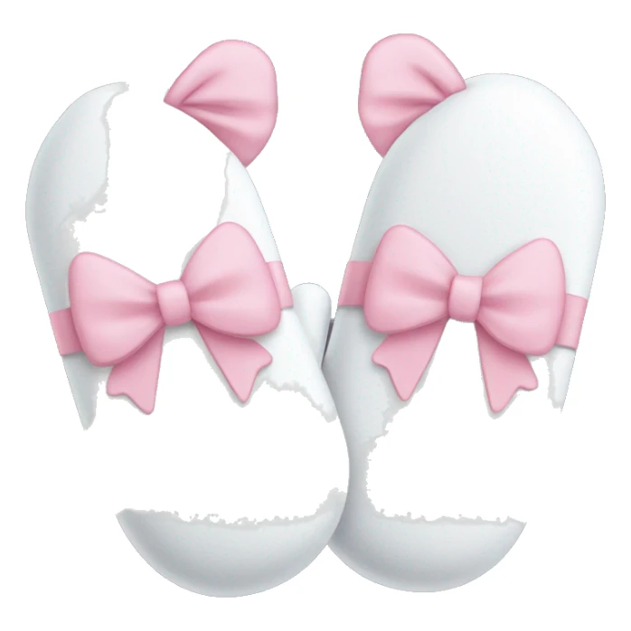 White mittens with light pink bow sticker