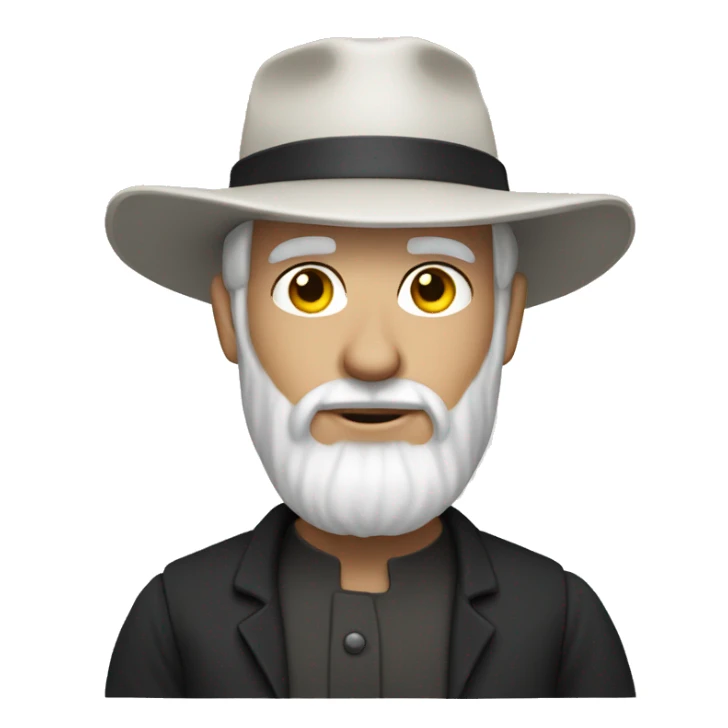 white skin amish man sticker