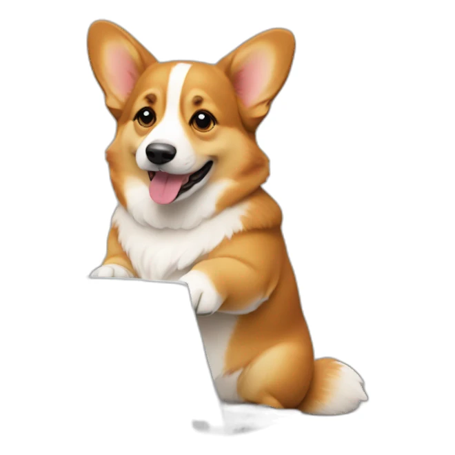 Corgi with laptop sticker