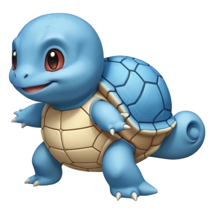 Squirtle, blue turtle Pokémon, smiling, simple features sticker