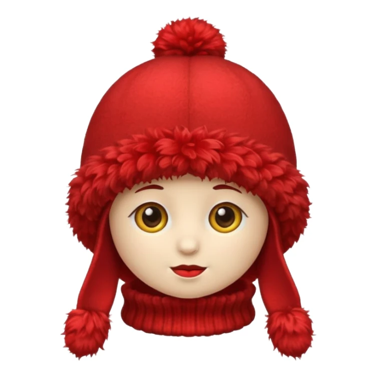 red fluffy hat(just hat) sticker