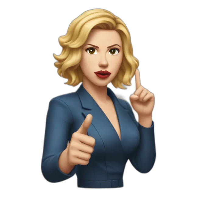 Scarlett Johansson pointing finger sticker