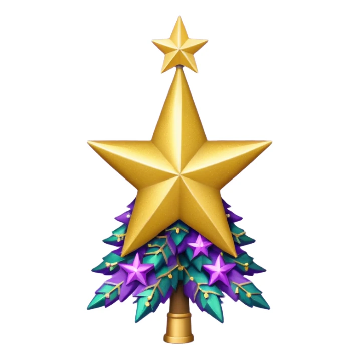 purple and gold tree topper sticker
