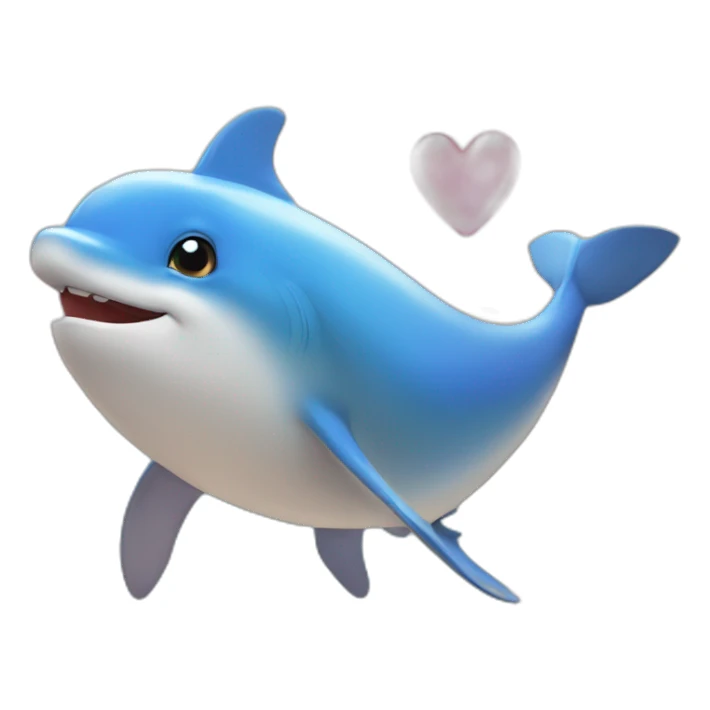 Dauphin avec un cœur sticker
