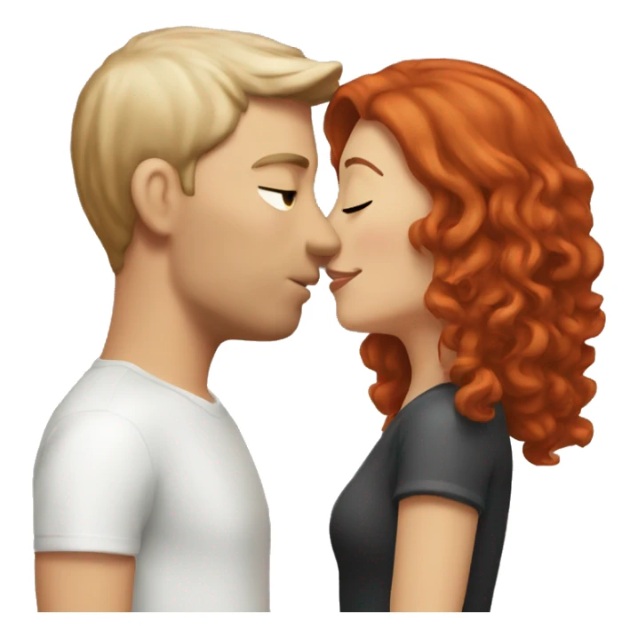 Red haired white couple kissing sticker