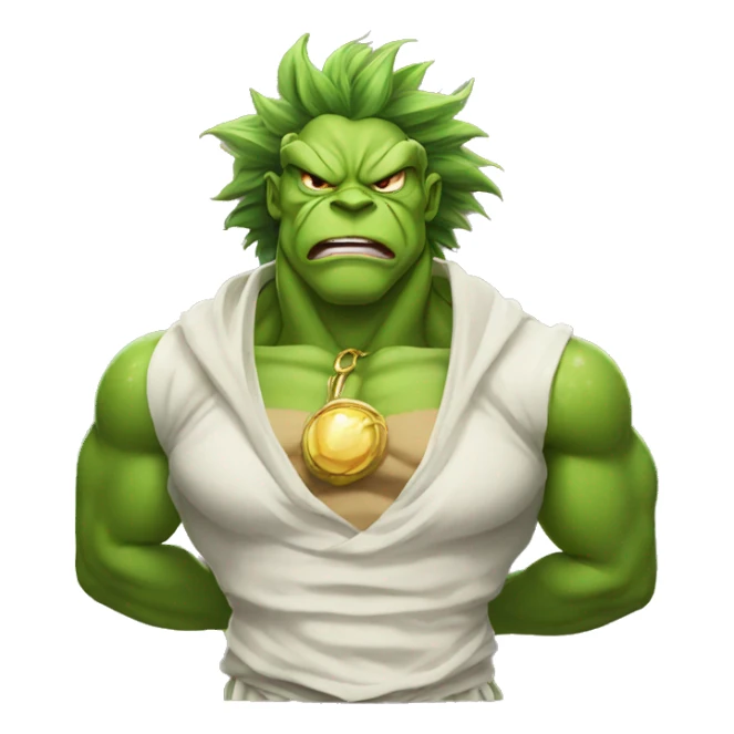 frog dressed as broly sticker