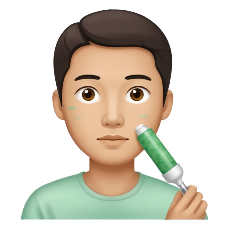 chinese man doing skincare sticker