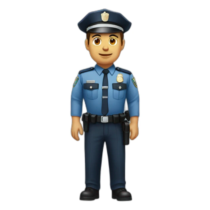 Policía municipal saludando sticker