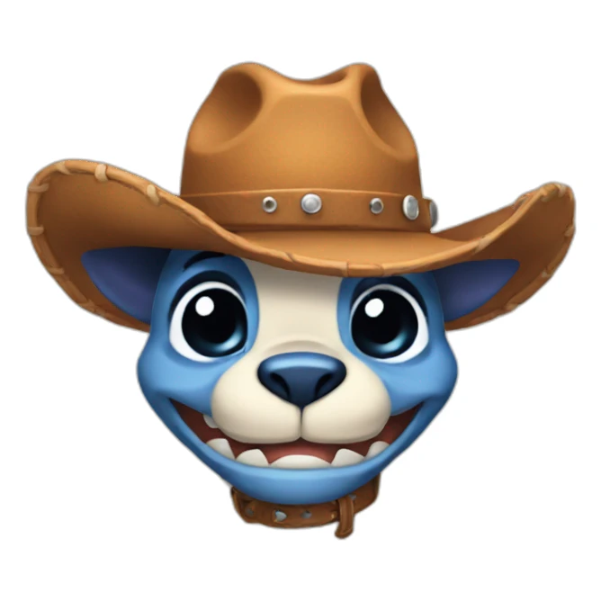 stitch with cowboy hat sticker