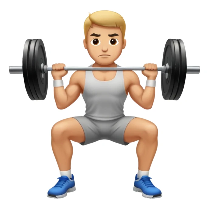 Man lifting a heavy barbell, sweating sticker