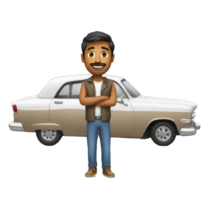 indian guy on a long drive sticker