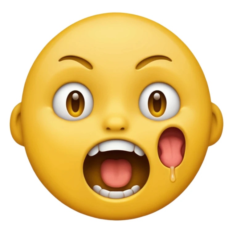 Yellow emoji doing choking emote sticker