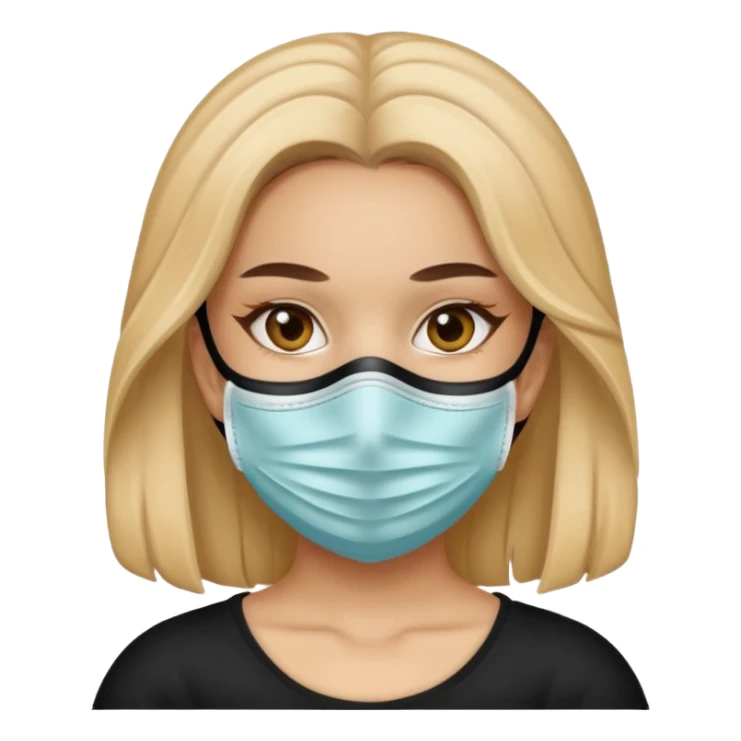 Girl with mask sticker