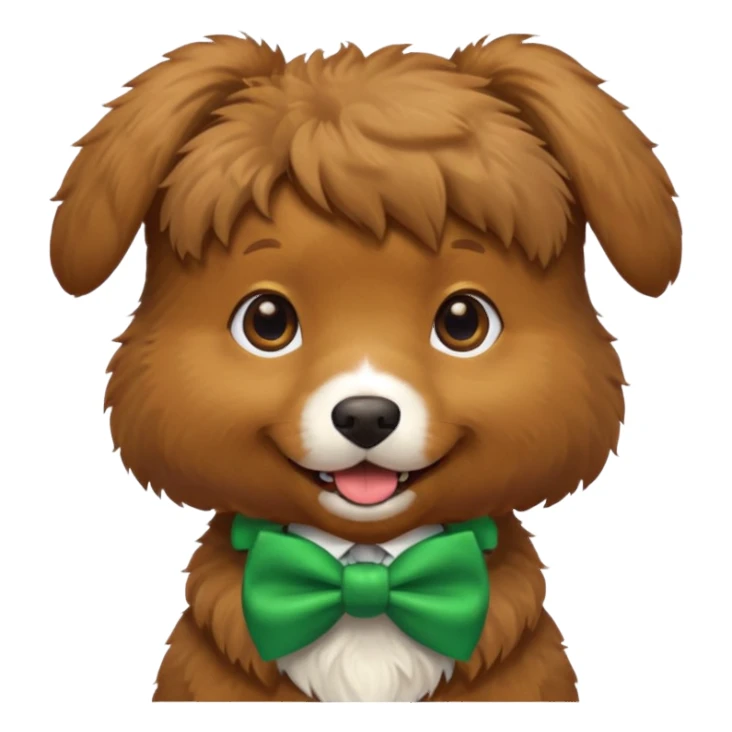 dog with a green bow tie sticker