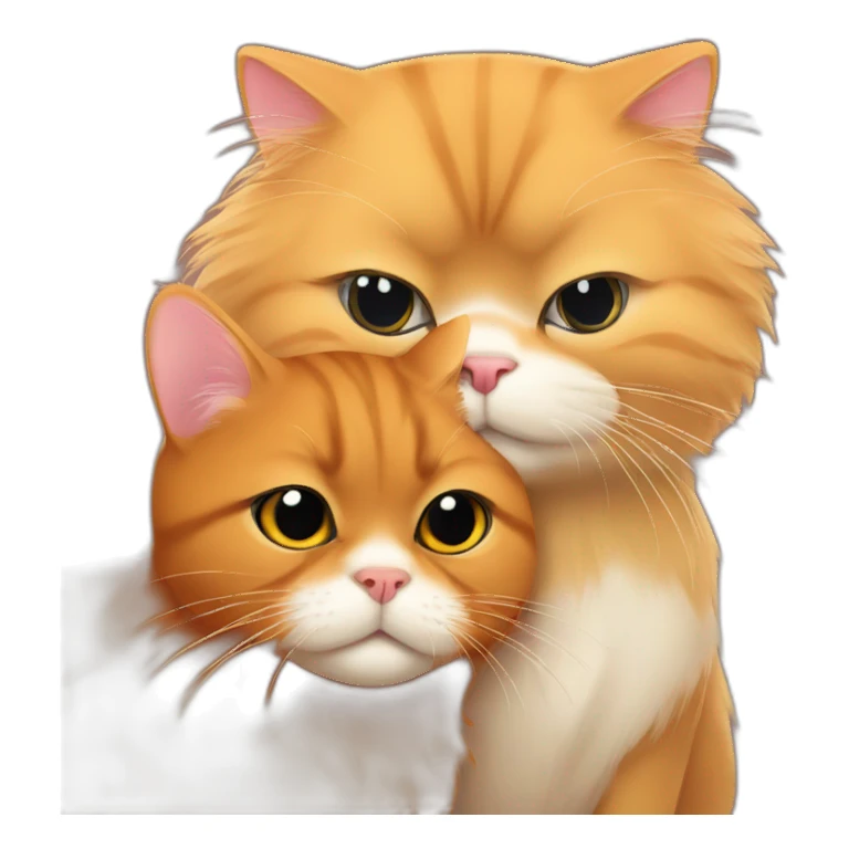 Orange persian cat hugs a capibara sticker
