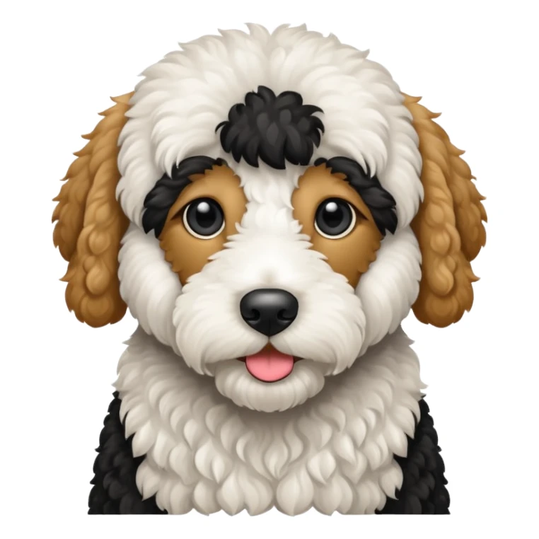 a white and black goldendoodle sticker