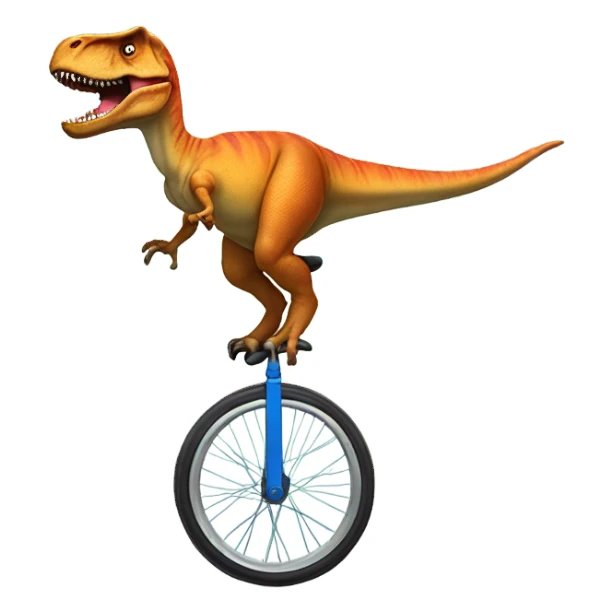 T rex on a unicycle  sticker