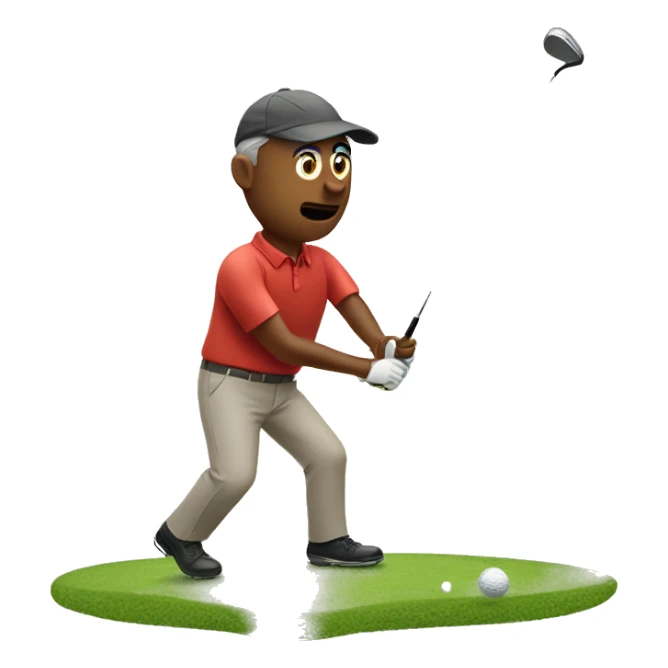 Man golfing with ball trail sticker