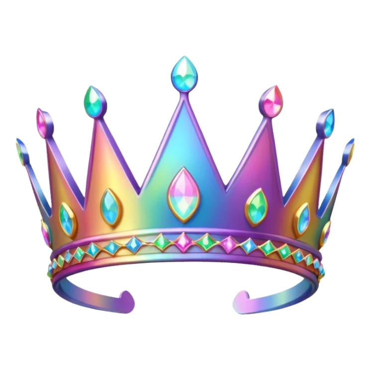 Holographic Rainbow effect Sparkly tiara sticker
