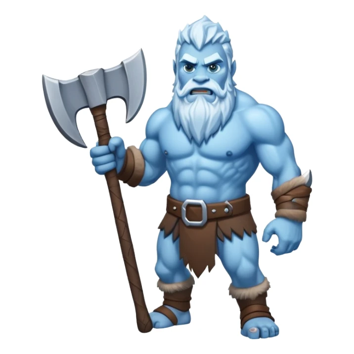 an ice giant carrying an axe sticker