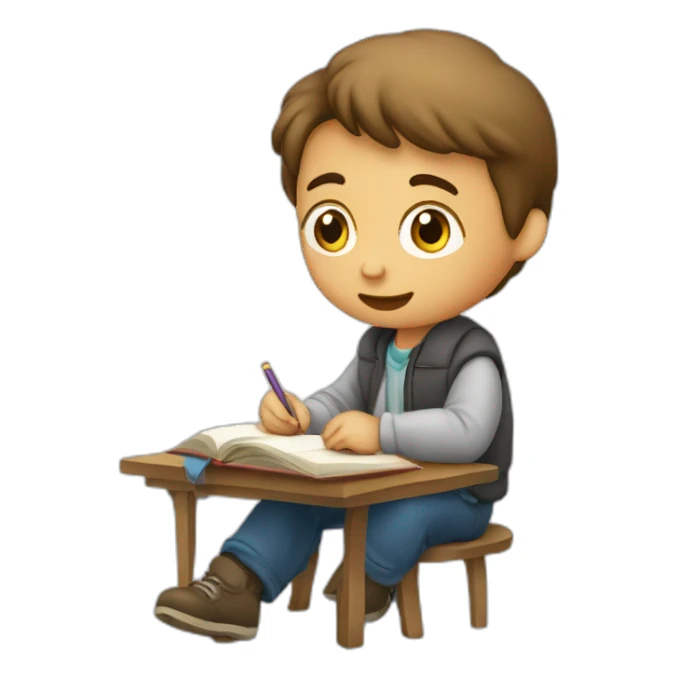 niño filosofo estudiando sticker