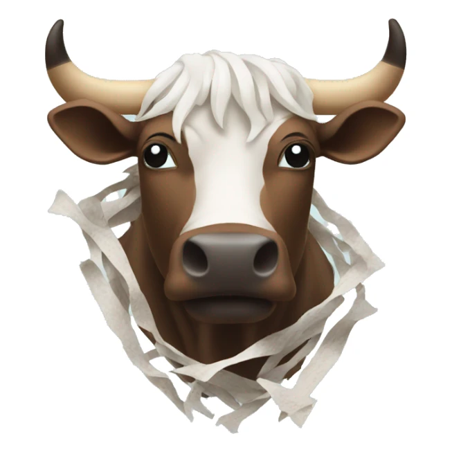 A shredded bull sticker