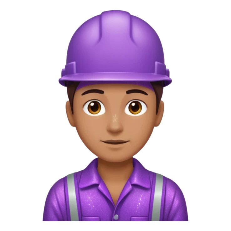 industrial worker wearing purple glittery clothes sticker