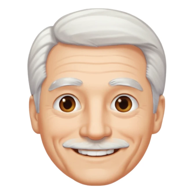 Homem de 60 anos cabelo branco sem bigode e sem barba sticker