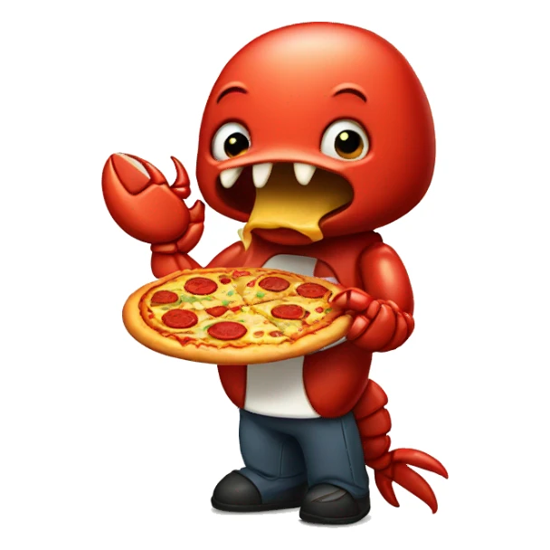 Cute Lobster eating pizza sticker