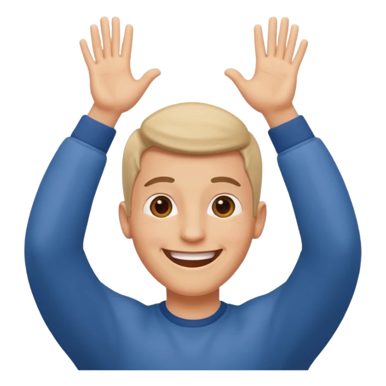 gleeful guy with hands above head sticker