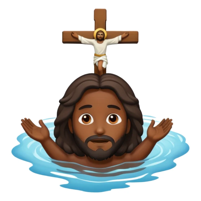 Dark skin christ Jesus floating  sticker