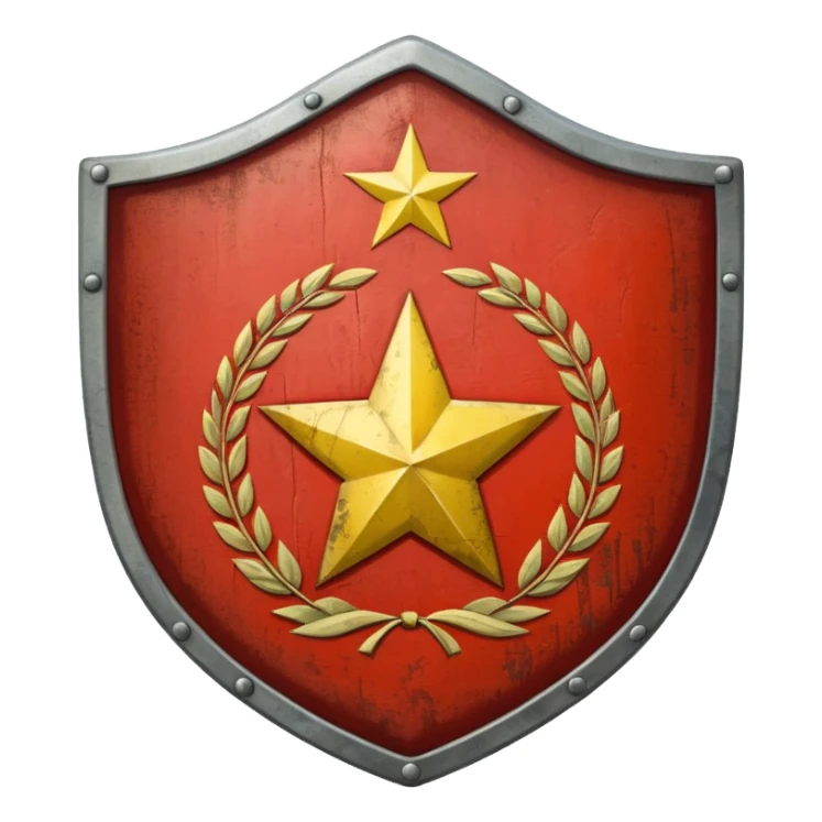 generate a realistic shield with the USSR flag sticker
