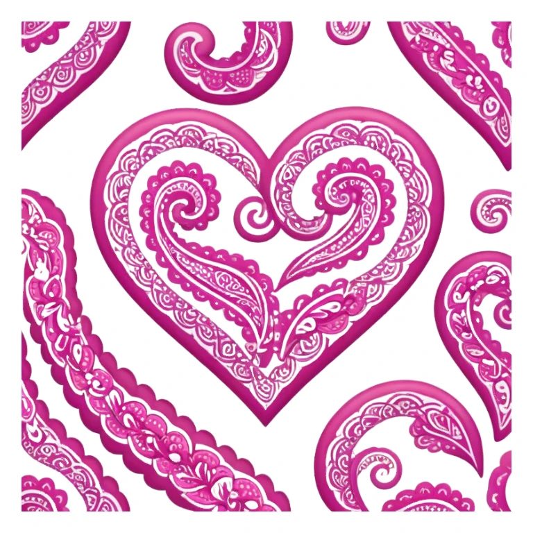Paisley heart sticker