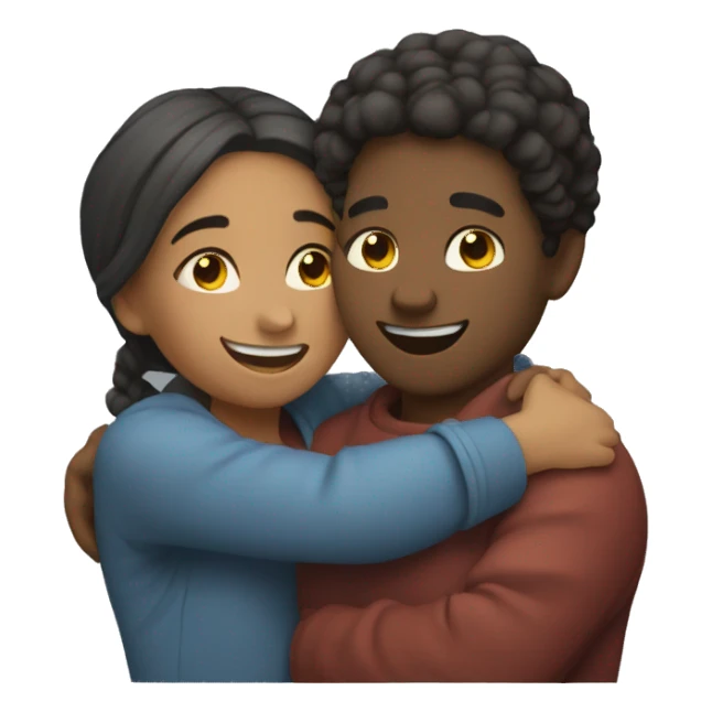 couple hug with warm smiles sticker