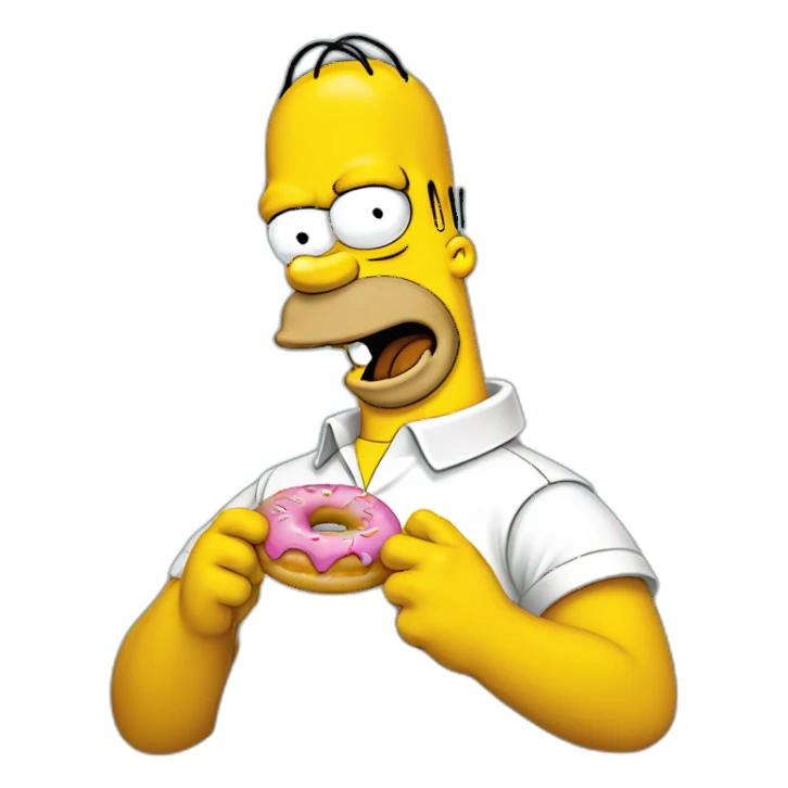 Homer simpson eating a donuts sticker