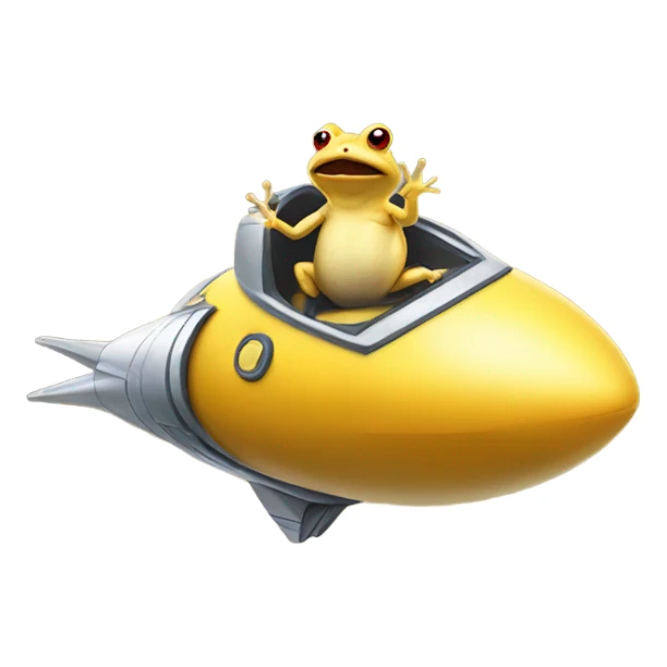 Yellow toad riding a space ship sticker
