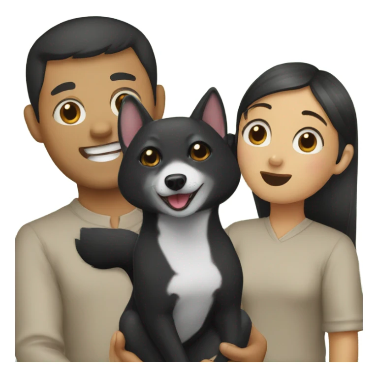 Black shiba with possum sticker