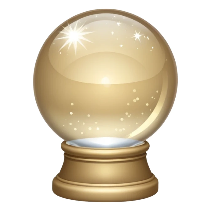 crystal ball sparkles beige sticker