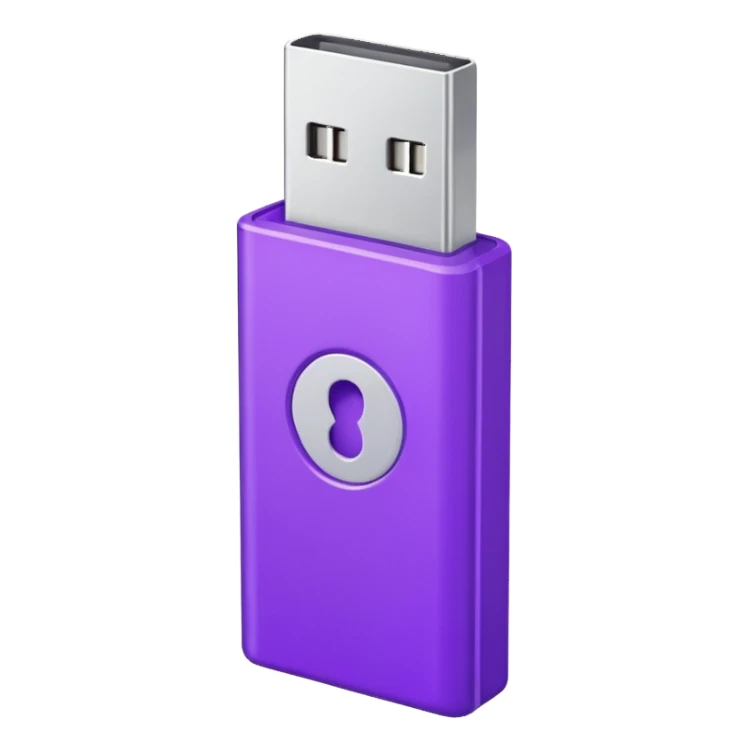 purple usb drive sticker