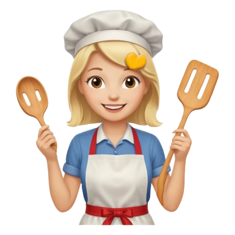 Blonde girl baking sticker