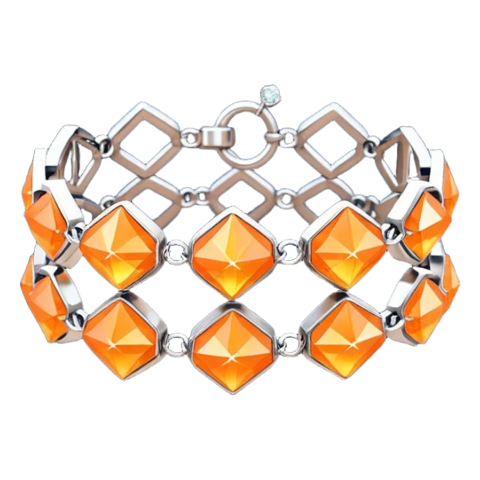 fantasy magic orange bracelet diamonds low poly sticker