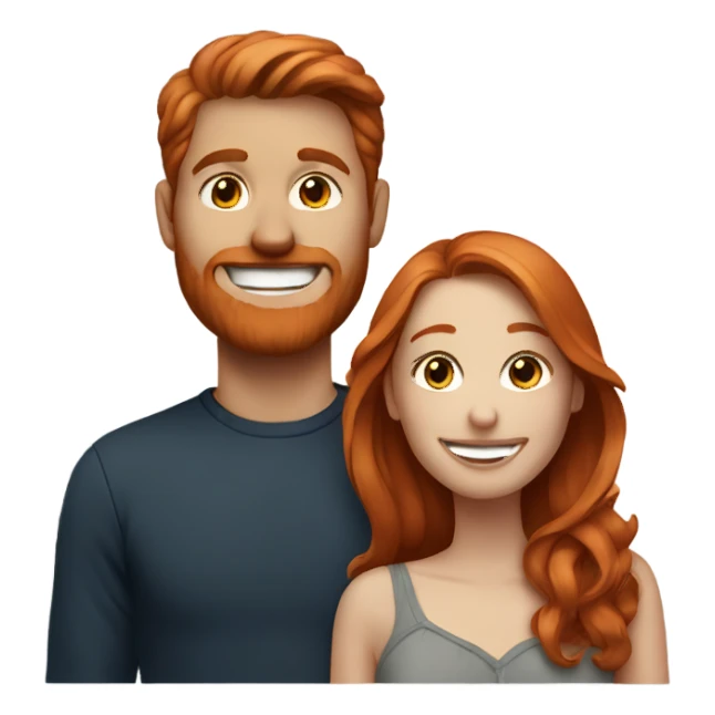 smiling couple at night redhead sticker