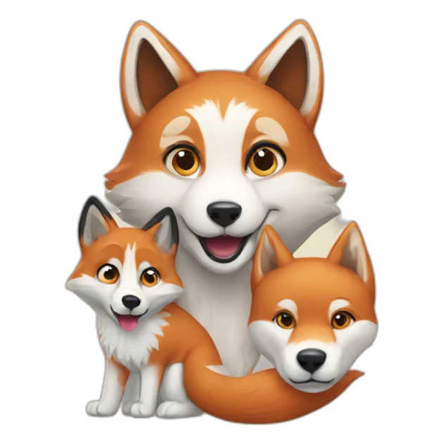 Fox and husky sticker