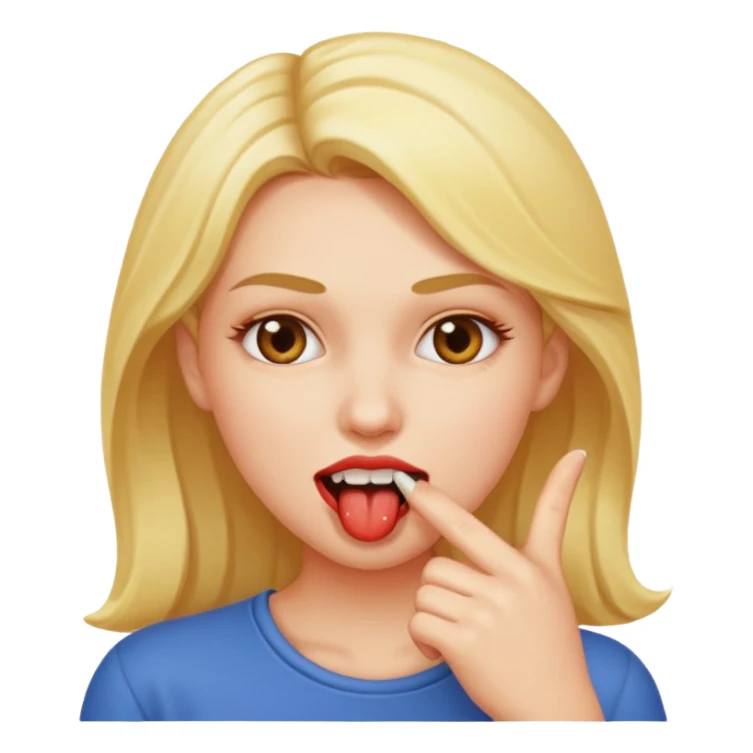 Cara mordiendo dedo sticker